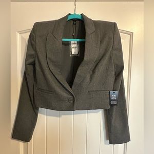 Express grey cropped blazer